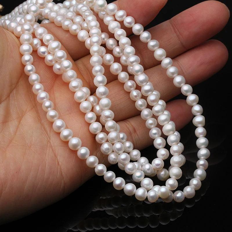 Elegant White Freshwater Pearl Necklace for Women - Wedding, Bridal, Anniversary Gift - Sweater Chain Style Jewelry - Perfect for Bridal Party, Date Night & Special Occasions
