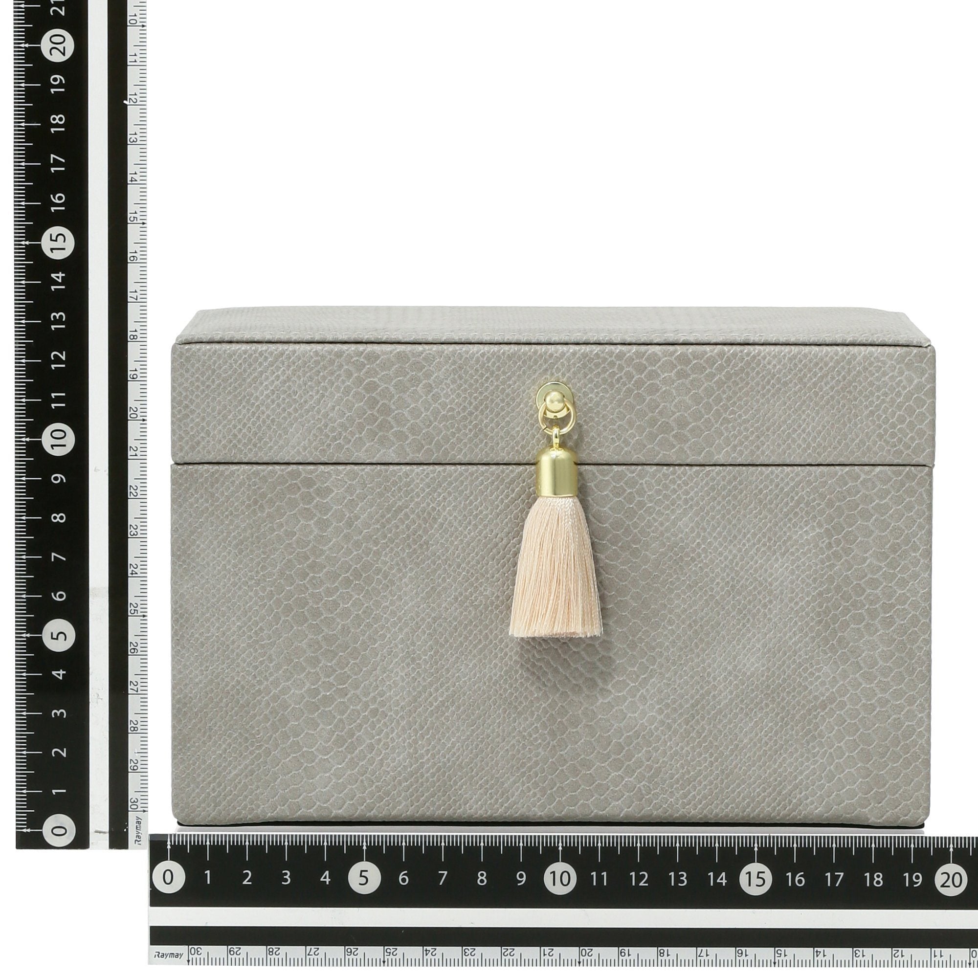 Flavia Small Gray Jewelry Box - Elegant Storage for Rings, Necklaces & Earrings | Perfect for Travel & Home Organization