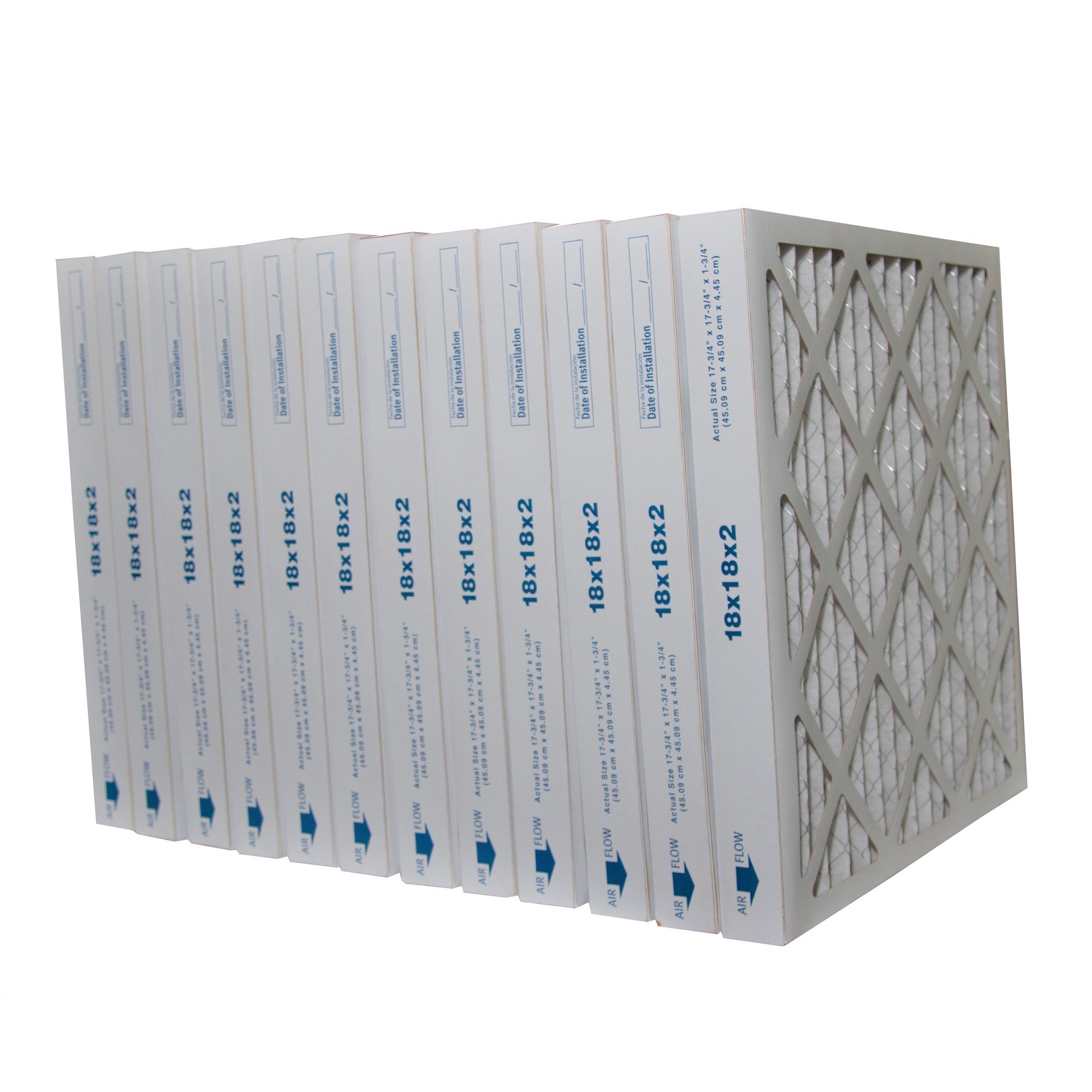 18x18x2 MERV 8 Pleated Air Filters - Case of 12 | High Efficiency Furnace Filters for Home HVAC Systems | Perfect for Allergies, Dust & Pet Dander Protection