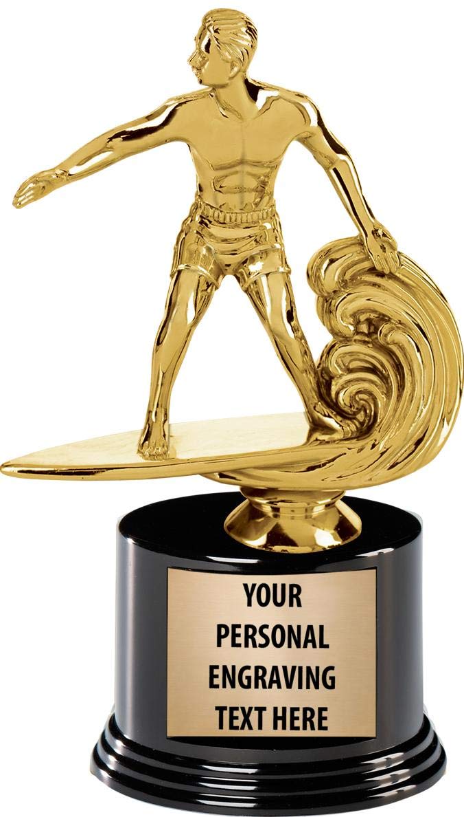 Custom Engraved Surfing Trophy - 7.25