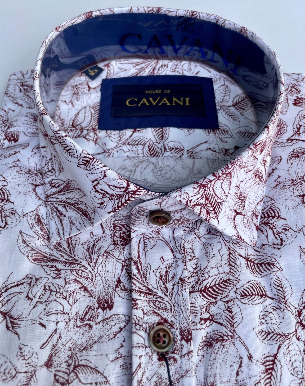 Cavani Men's Burgundy Printed Casual Shirt - Stylish Long Sleeve Button Down for Office, Party & Date Night Outfits