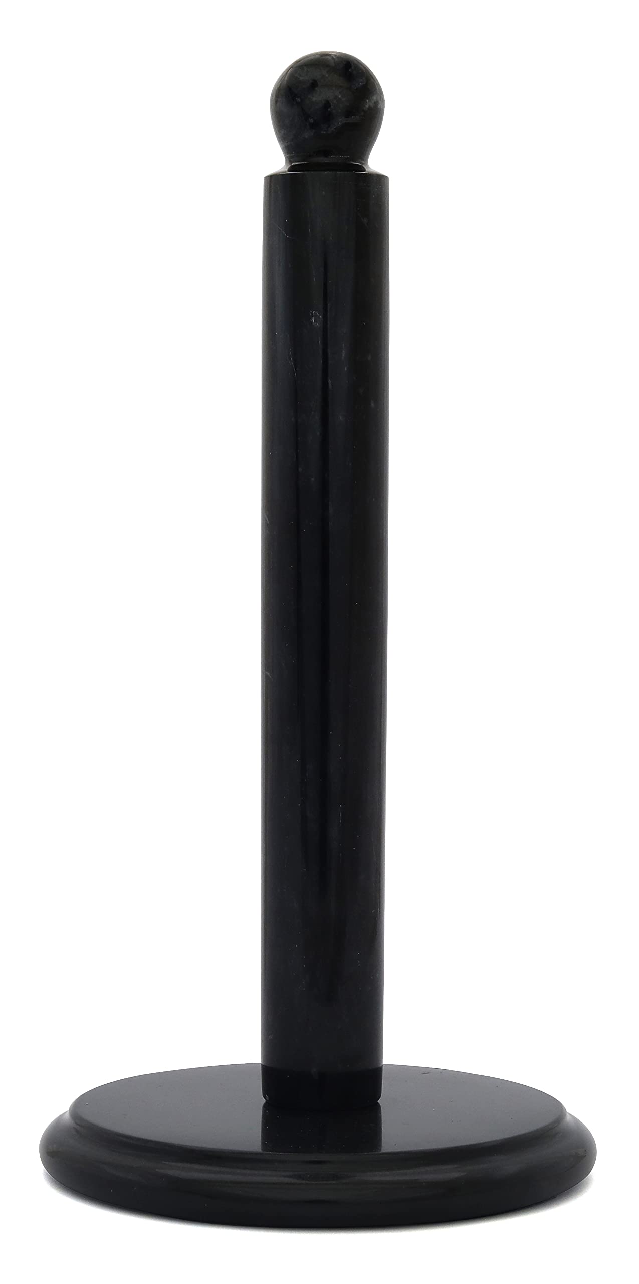 Premium Black Marble Paper Towel Holder - Handmade Kitchen Towel Rack & Stand for Paper Rolls, Wrapping Paper & Hand Towels - Elegant Bathroom & Kitchen Organizer for Modern Homes