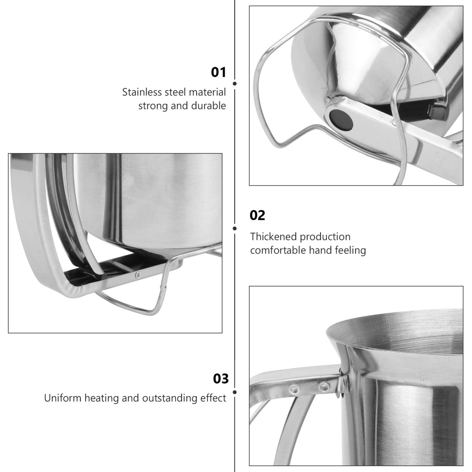 Hemoton Belgian Waffle Holder Cup - Stainless Steel Funnel Dispenser with Stand for Cake Desserts, Waffle Maker & Baking Tools | Perfect for Separating Grease, Mixing Batter & Serving at Home Bakeries, Cafes & Breakfast Stations