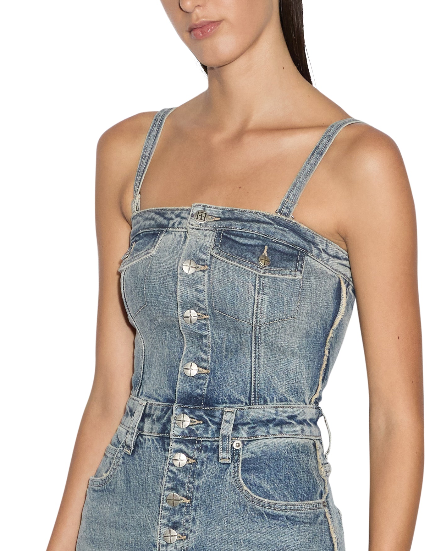 Paloma Dress Frayed - Stylish Distressed Denim Dress for Women | Perfect for Casual Outings, Date Nights & Summer Fashion