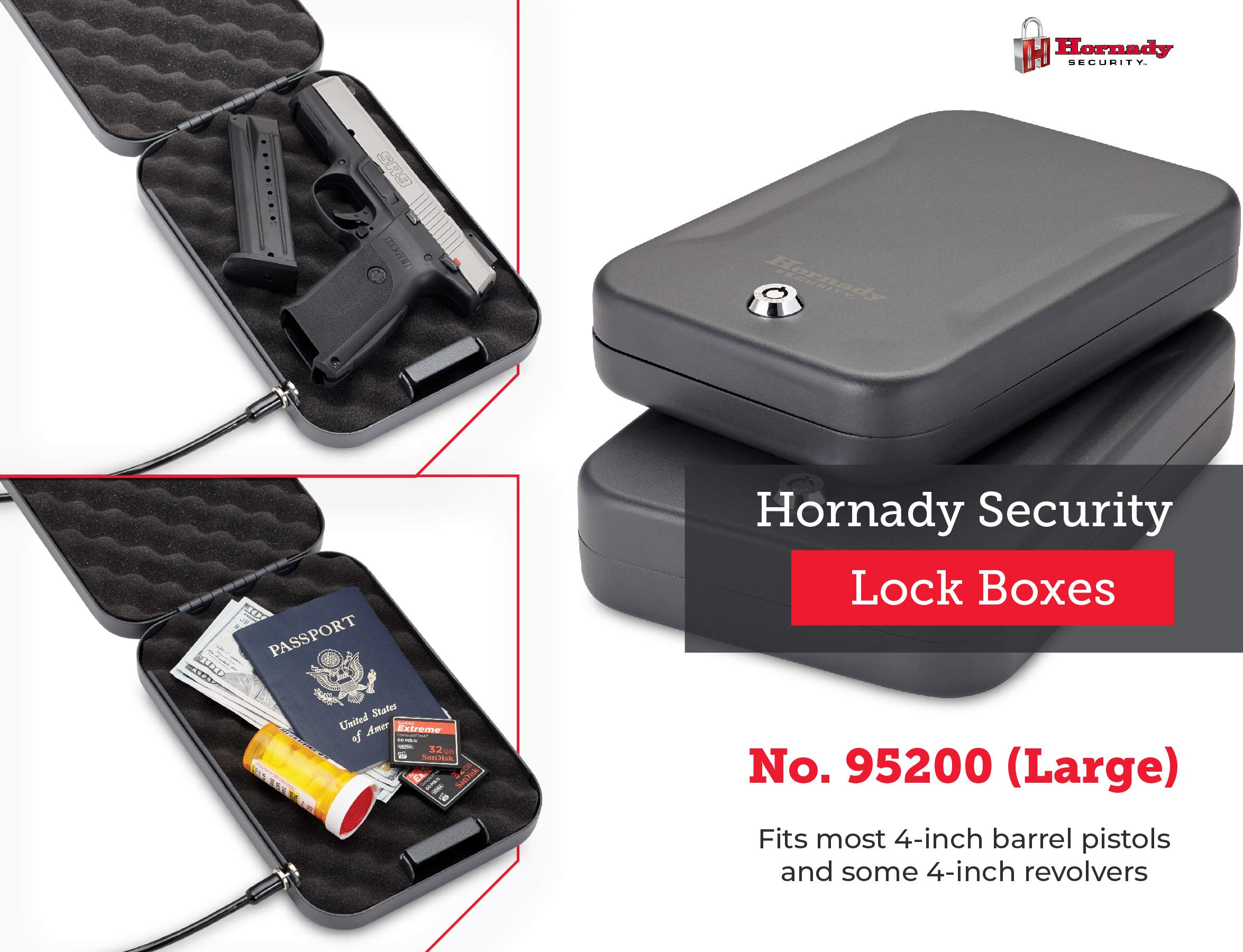 Hornady Lockbox for Guns and Valuables - Secure Handgun Safe with Keypad Entry | Perfect for Home, Office & Travel Security