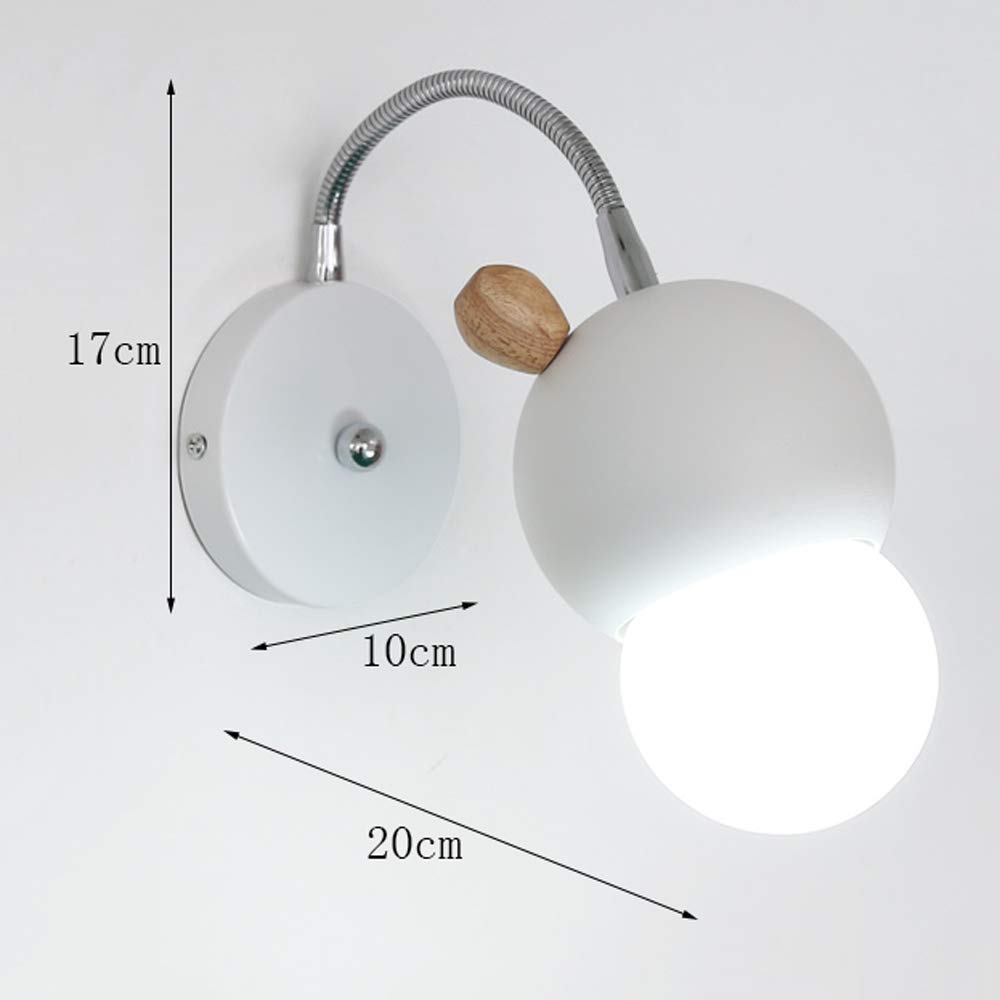 Modern Rotatable E27 Wall Mounted Light - Adjustable Metal Iron Wall Sconce for Bedroom, Dressing Table & Reading | European Style Indoor Lighting Fixture | Decorative Wall Lamp for Hallway & Mirror Lighting