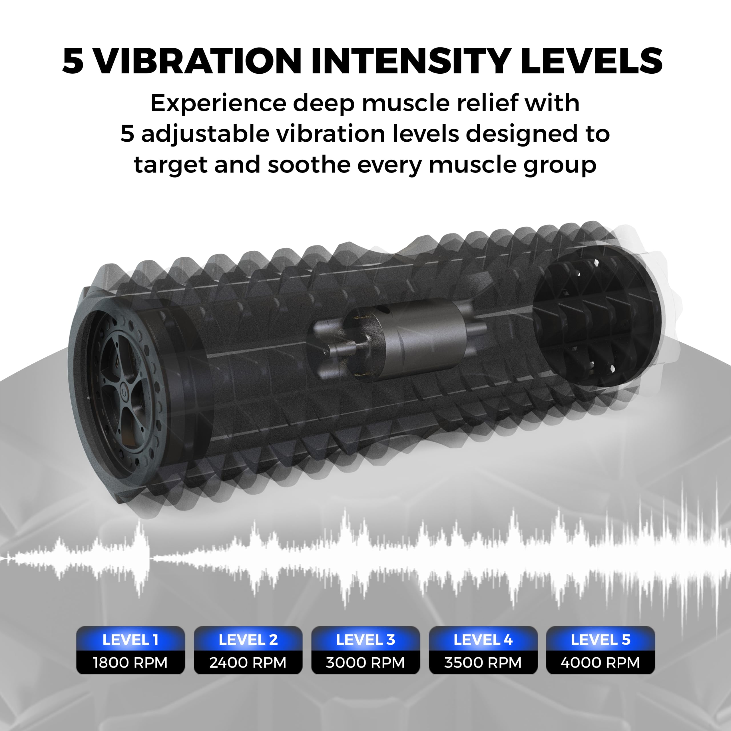 Vibrating Foam Roller for Muscle Recovery & Pain Relief - Ergonomic Massage Roller for Fitness, Yoga, Physical Therapy - Perfect for Post-Workout Recovery & Home Gym Use - by Nordic Lifting