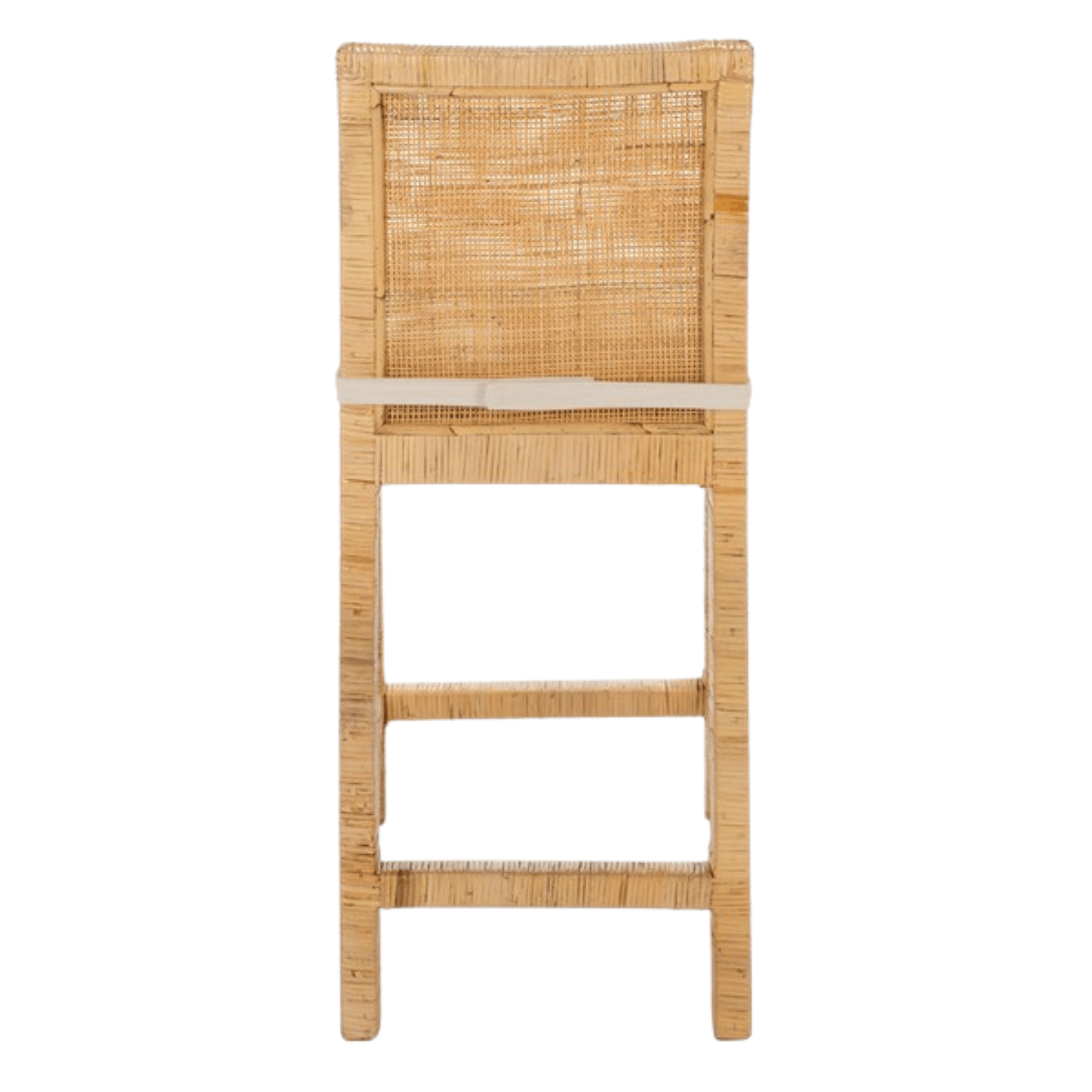 Comfortable Cane Counter Stool with Cushion - Rattan Bar Stool for Kitchen Island, Breakfast Nook & Dining Room - Adjustable Height & Stylish Home Decor