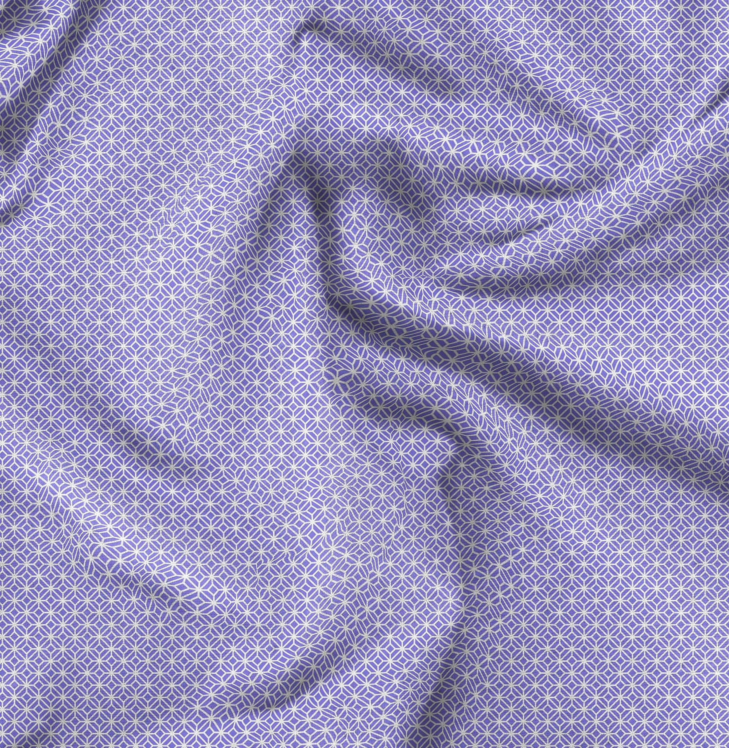 Soimoi Moss Georgette Purple Fabric by The Yard - 42 Inch Wide Cross Geometric Printed Textile for Fashion Dresses, Scarf Making & Home Decor Curtains