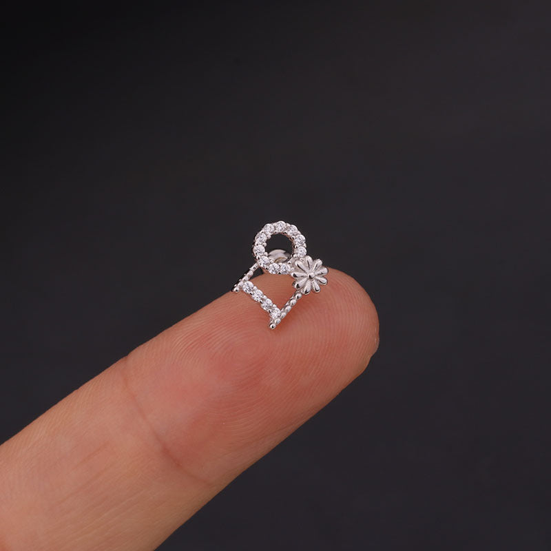 20G Sterling Silver Geometric Arrow Conch Tragus Stud Earrings for Cartilage Piercing | Hypoallergenic Body Jewelry for Women & Men | Perfect for Everyday Wear & Special Occasions