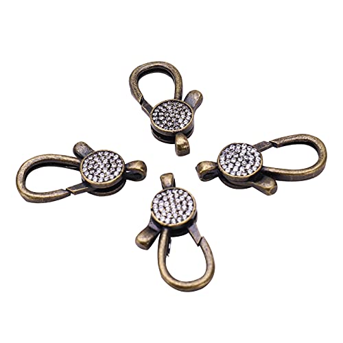 Brass Lobster Clasp CZ_Antique Bronze_25mm_5pc