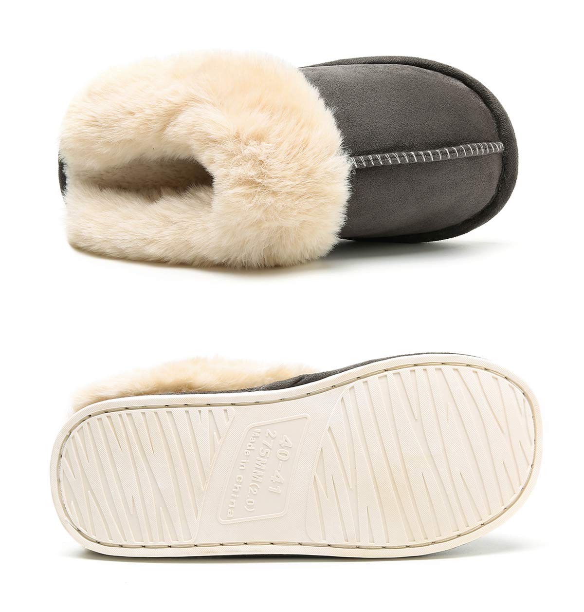Epsion Women's Winter Warm Slippers - Faux Fur Fluffy House Shoes with Suede Plush Lining & Anti-Skid Sole for Indoor/Outdoor Use - Perfect for Home, Office, and Travel Comfort