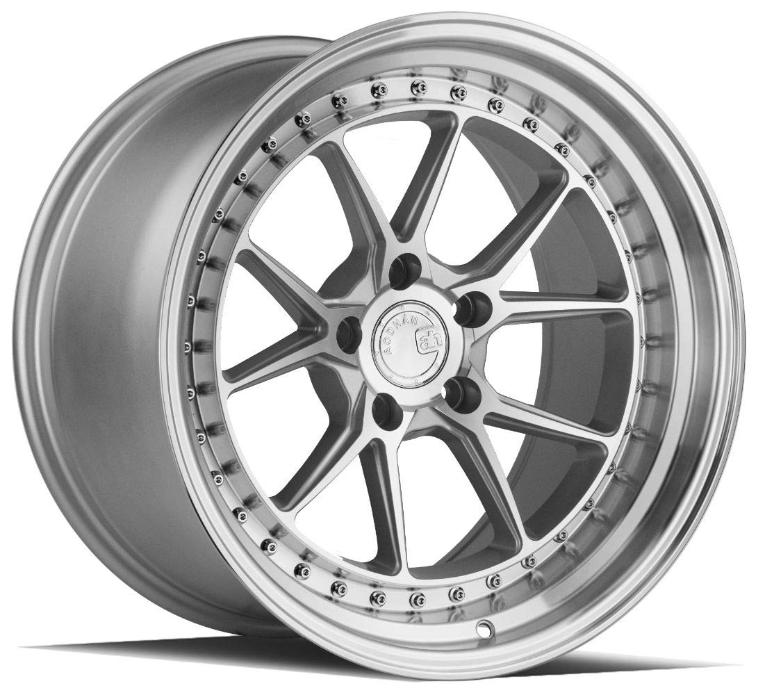 Aodhan DS08 Custom Alloy Wheel 19x8.5 5x114.3 Bolt Pattern +35 Offset 73.1mm Hub Silver Machined Face - Perfect for Honda Accord, Toyota Camry & Nissan Altima Performance Upgrades