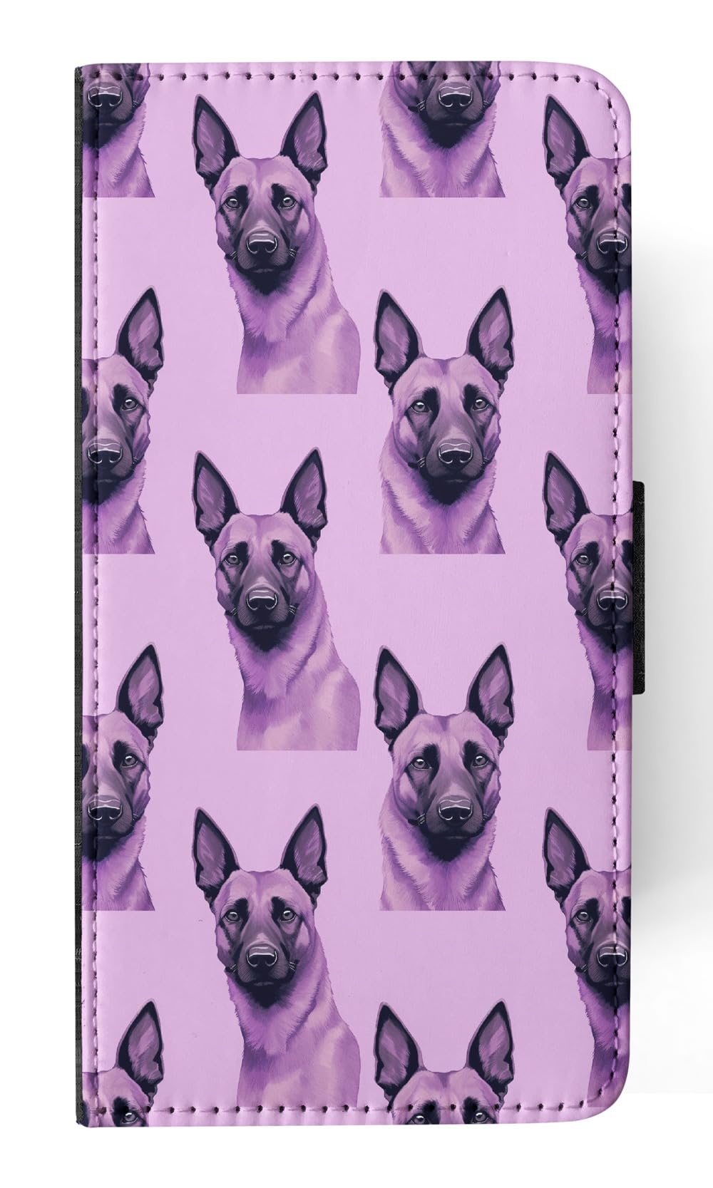 Stylish Belgian Malinois Puppy Faux Leather Wallet Phone Case for Apple iPhone 13 Pro - Perfect for Dog Lovers & Outdoor Adventures
