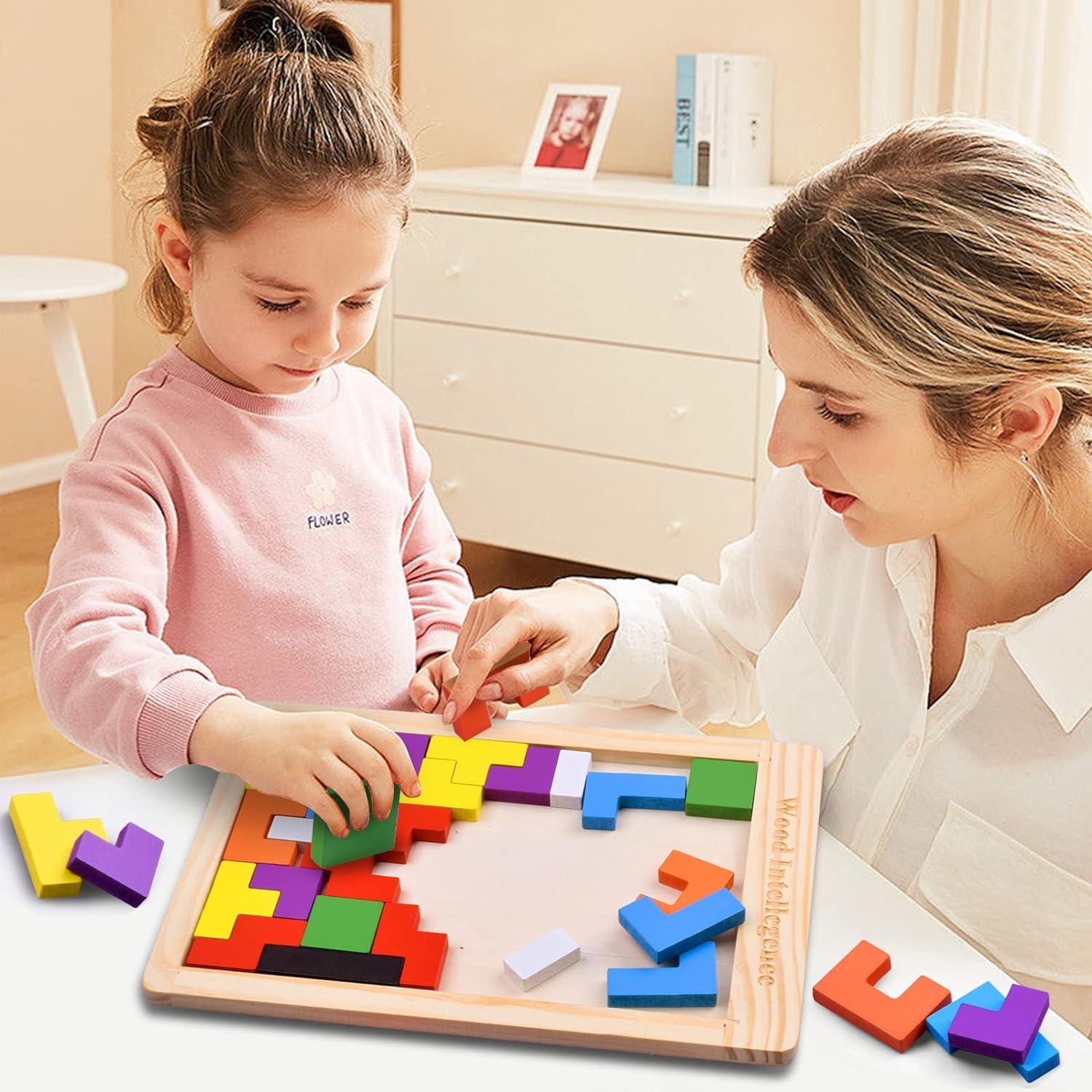 Triyugo Wooden Brain Teaser Puzzles for Kids Ages 3+ - 40-Piece Educational Building Block Games, Montessori Learning Toys for Toddlers - Perfect for Travel, Indoor & Outdoor Play, Birthday Gifts & STEM Activities