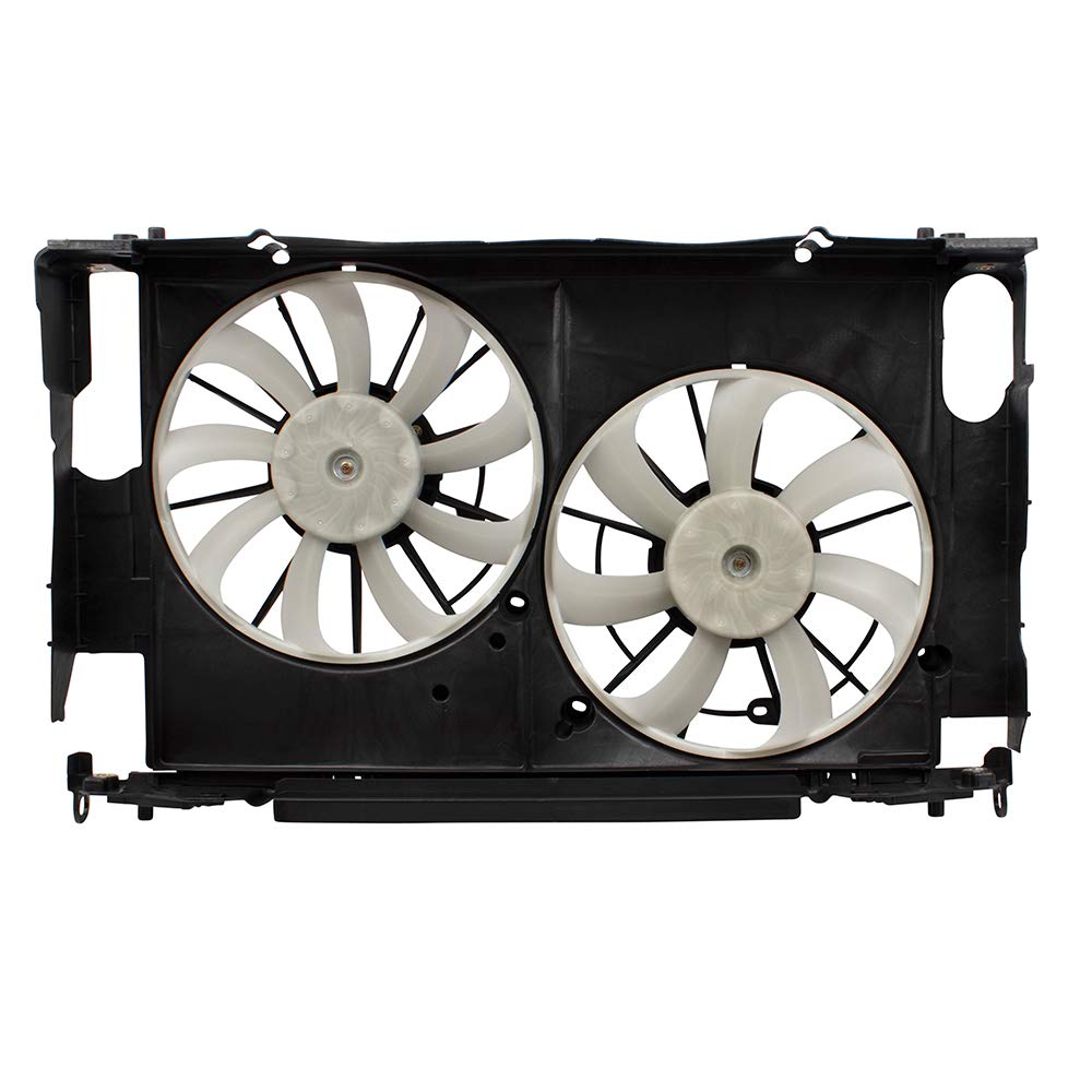 Brock Replacement Dual Radiator Condenser Cooling Fan Assembly for 2013-2018 Toyota RAV4 - Perfect for Engine Cooling & AC System Performance in Hot Weather & Off-Road Driving