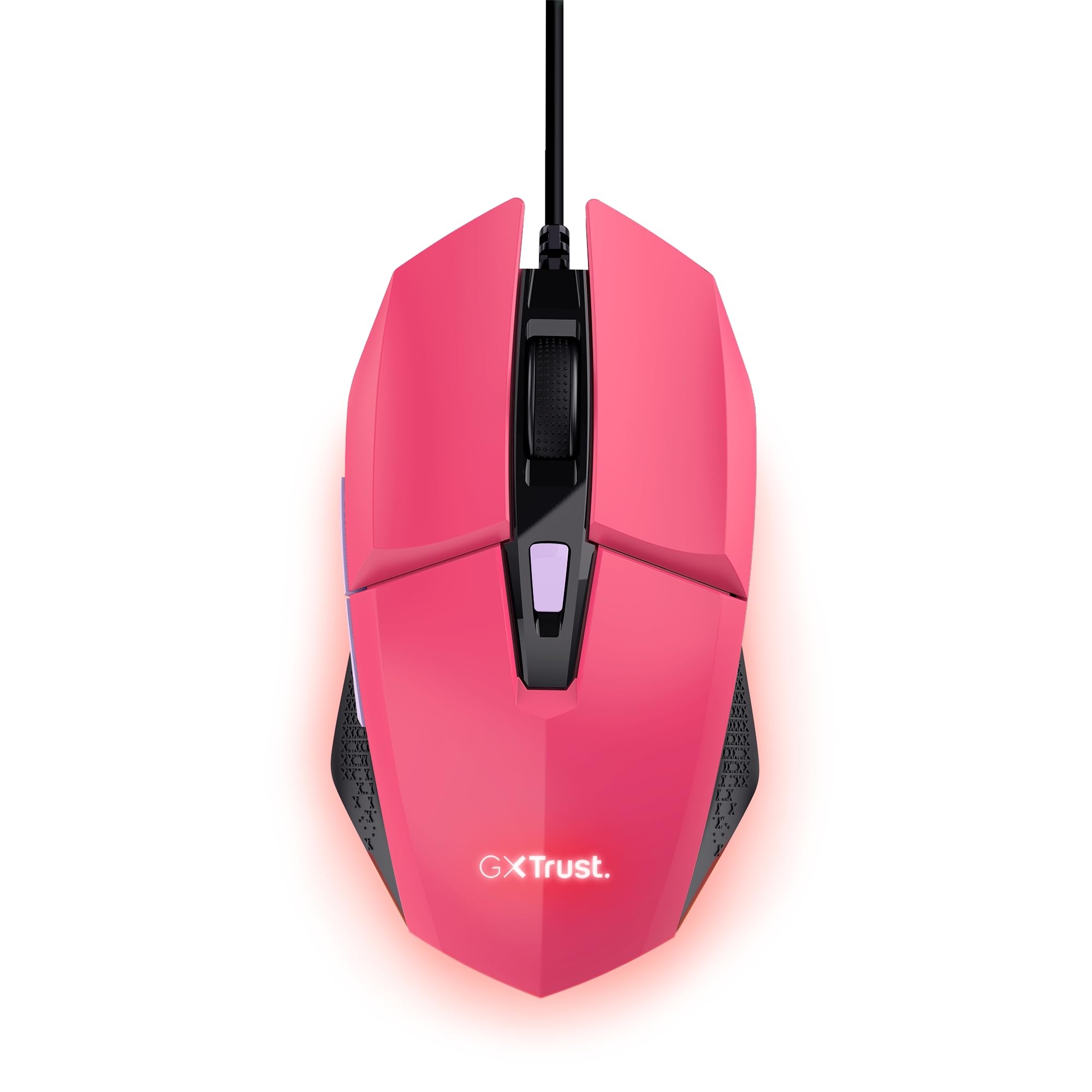Trust Gaming GXT 109P Felox Gaming Mouse - 6 Programmable Buttons, RGB LED Lighting, 200-6400 DPI, 5.9ft USB Cable, Built-in Software for PC/Laptop (Pink) - Perfect for FPS, MOBA & MMO Gaming, Office Work & Streaming
