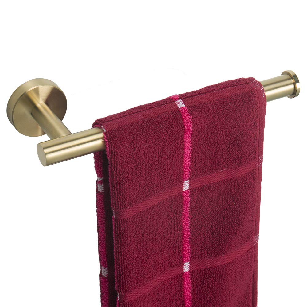 Premium TocTen Hand Towel Holder - 9 Inch Thickened SUS304 Stainless Steel Bathroom Towel Ring, Heavy Duty Wall Mounted Towel Rack for Kitchen & Bathroom (Brushed Gold) - Perfect for Spa, Hotel, and Home Decor
