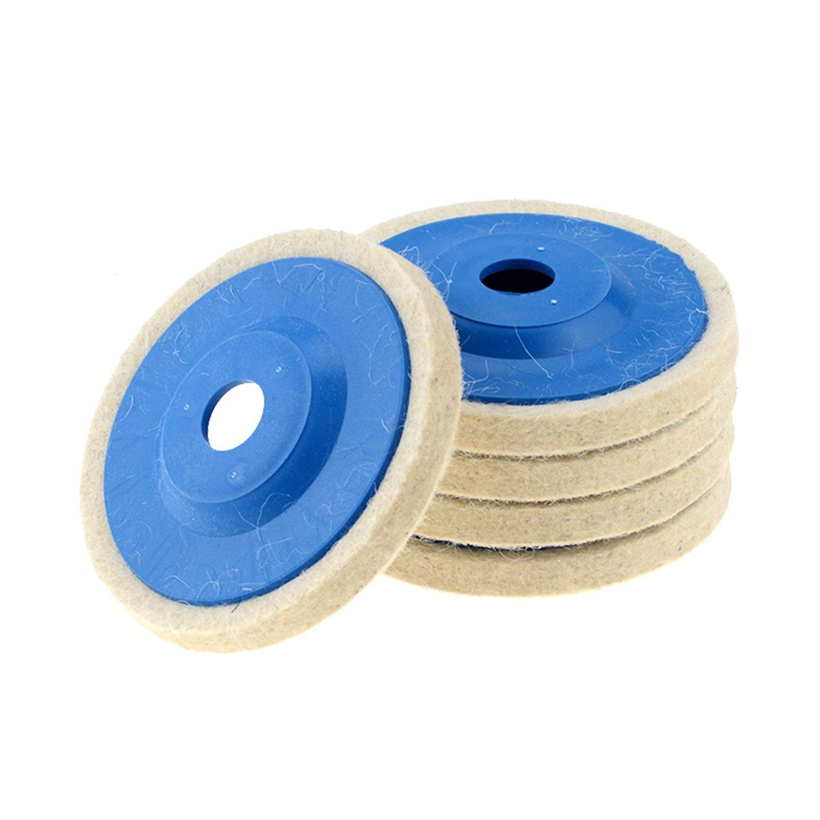 4 Inch 100mm Wool Polishing Wheel Buffing Pads - Felt Polishing Disc for Angle Grinder - Perfect for Metal, Marble, Glass & Ceramics - Ideal for DIY, Jewelry Making & Automotive Polishing