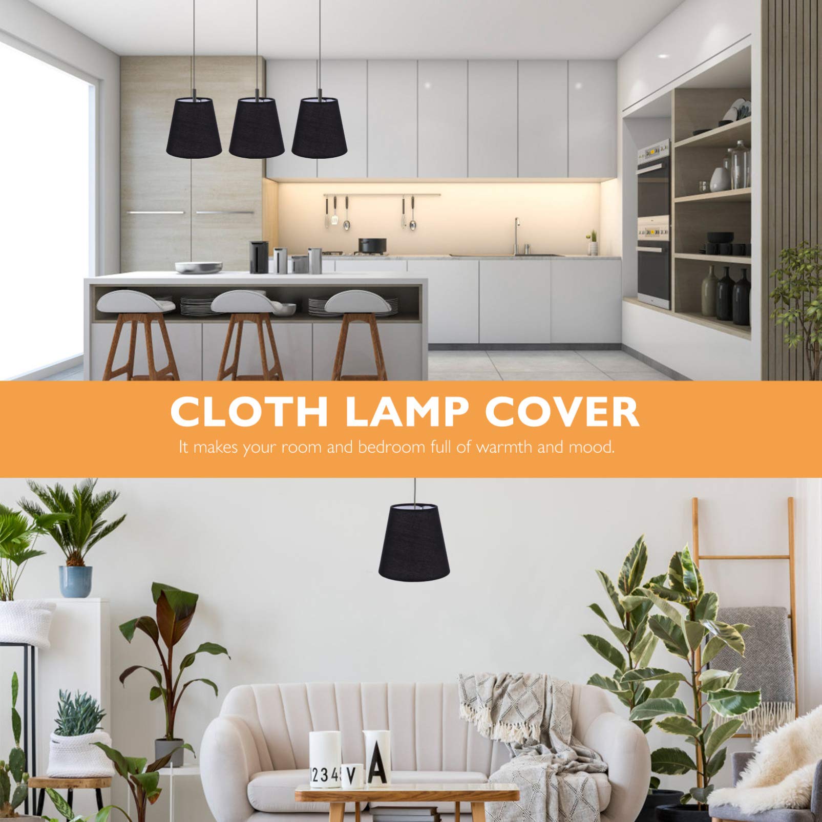 Black Drum Chandelier Lamp Shade - Barrel Lampshade Cover for Table & Floor Lights - Home, Office, Hotel & Restaurant Decor - Elegant Gauze Sconce Shades for Ambient Lighting