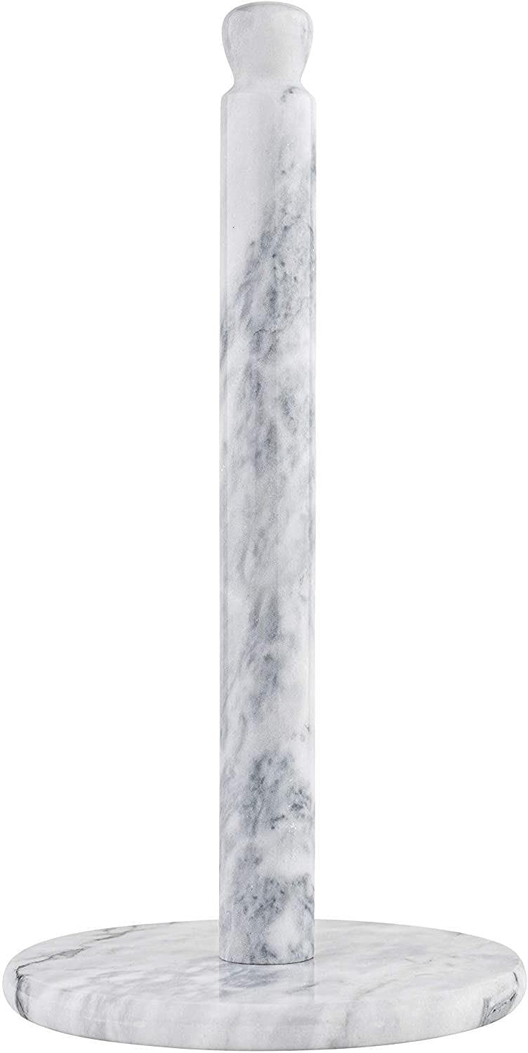 Premium White Marble Paper Towel Holder - Elegant Upright & Wall Mount Towel Dispenser for Kitchen, Bathroom, and Office | Durable & Stylish Storage Solution