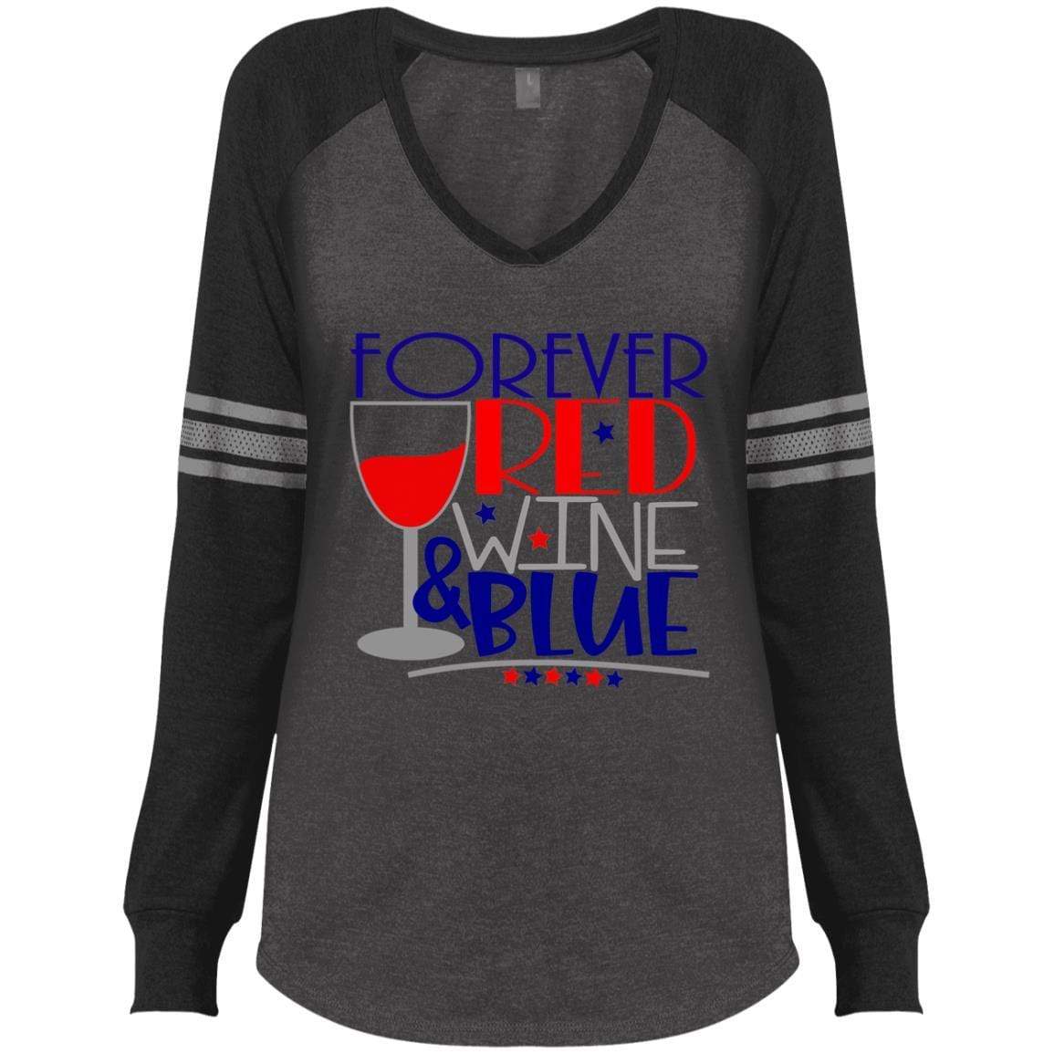 WineyBitches.Co Women's Long Sleeve V-Neck Gaming T-Shirt - Comfortable & Stylish for Casual Wear, Parties & Game Nights