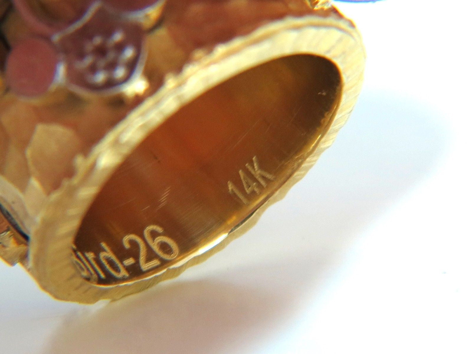 1.10CT 14K Gold Diamond Spanish Gothic Deco Revival Hammered Finish Band Ring - Vintage Inspired Jewelry for Weddings, Anniversaries & Special Occasions