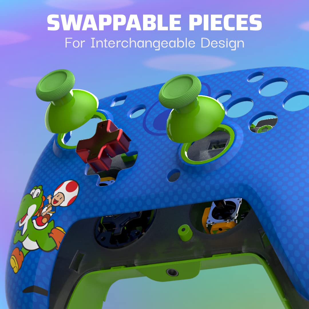 Official Nintendo Licensed PDP Switch Rematch Wired Controller for TOAD & YOSHI - Customizable Buttons, Sticks, Triggers & Paddles - Ergonomic Design for Comfortable Gaming - Perfect for Super Mario, Smash Bros & Multiplayer Gaming Sessions