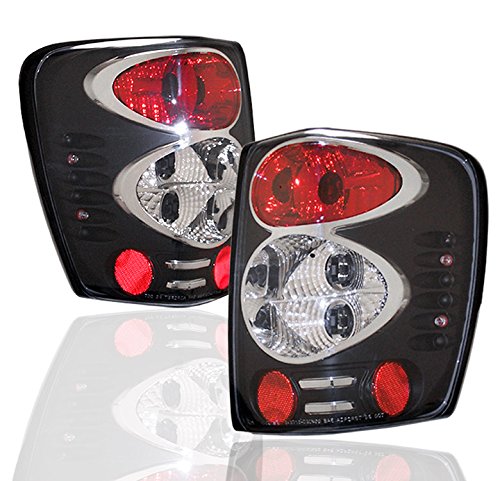 Black Tail Brake Lights Rear Lamps for 1999-2004 Jeep Grand Cherokee - Durable Replacement for Enhanced Safety & Style - Perfect for Off-Roading & Night Driving