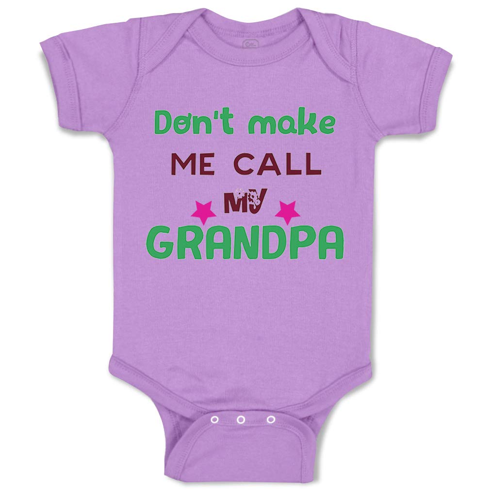 Funny Baby Bodysuit - 'Don't Make Me Call My Grandpa' Cute Cotton Outfit for Newborn Boys & Girls | Lavender Design | Perfect for Family Photos, Playtime & Gifts