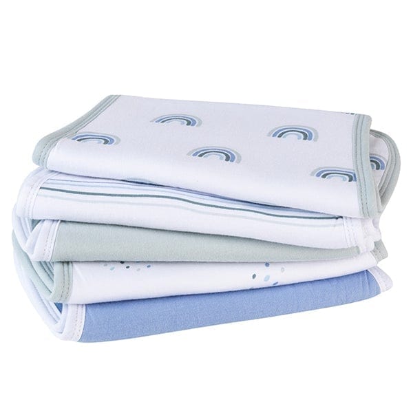 Elys & Co 5 Pack Ultra Absorbent Burp Cloths for Babies - Soft & Gentle Newborn Essentials for Feeding, Spit-Up & Mess-Free Parenting