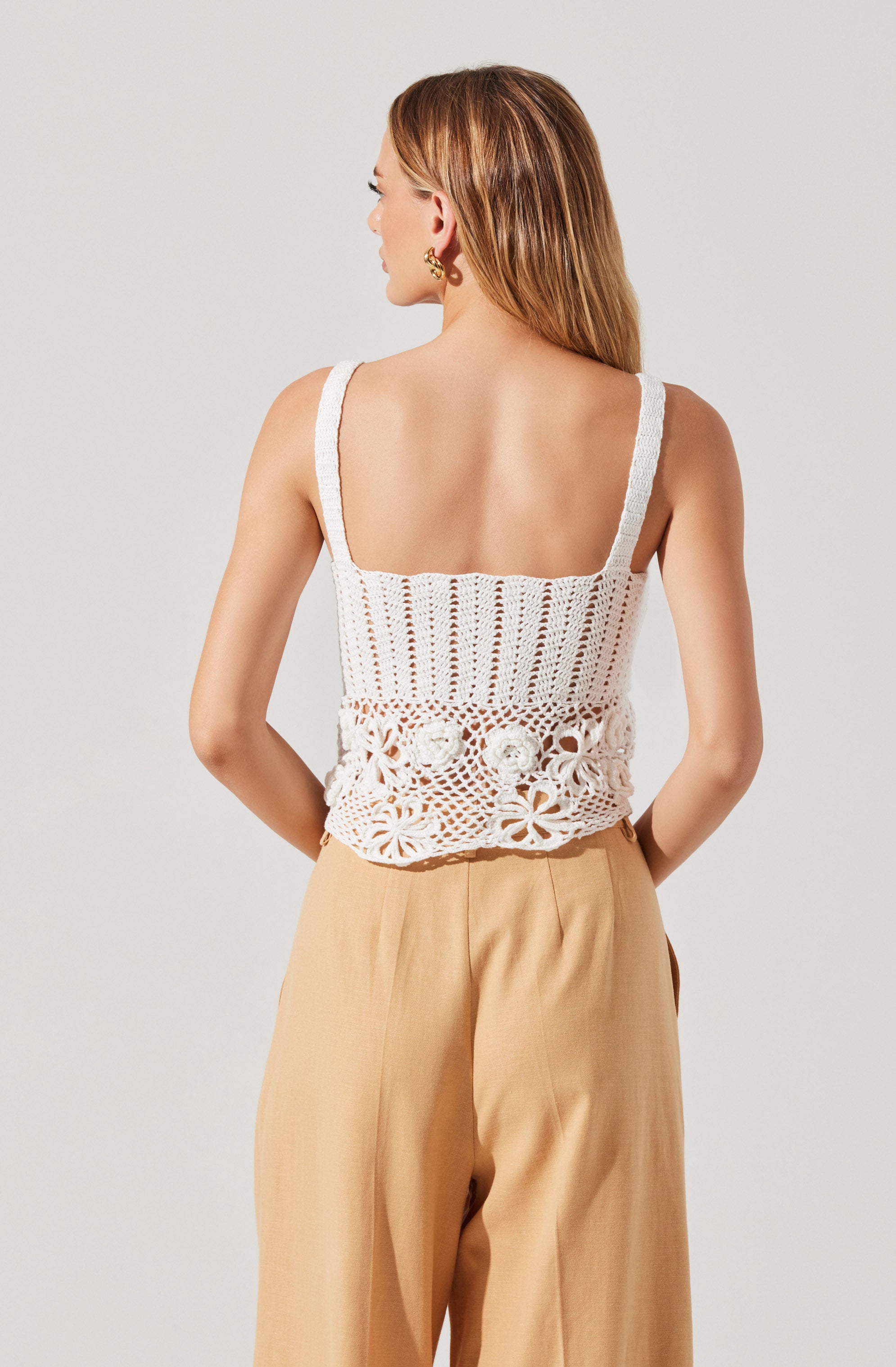 Everly Floral Crochet Sweater Top for Women - Boho Chic Lace Knit Pullover - Perfect for Spring & Summer Outfits, Beach Vacations, and Music Festivals
