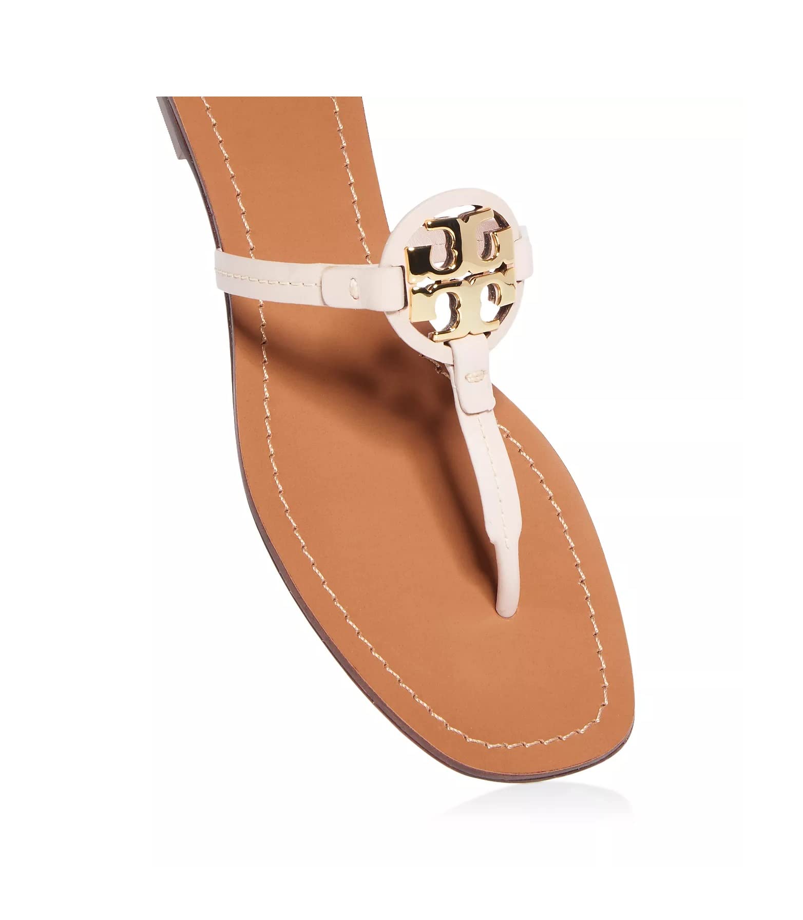 Tory Burch Women's Mini Miller Sandals | Comfortable Flat Sandals for Women | Seashell Pink | Size 7 | Perfect for Summer, Beach, and Casual Outings