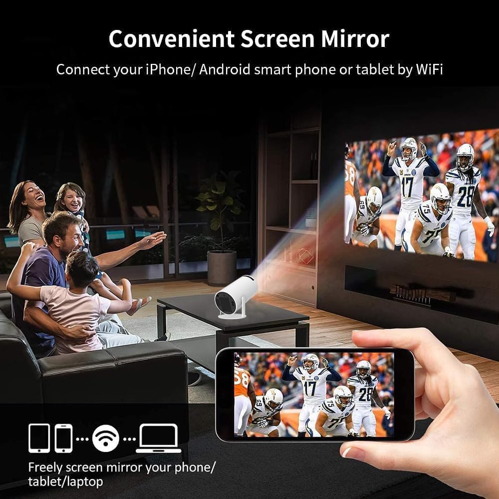 4K Mini Projector with WiFi Bluetooth 5.0 - Home Theater for Movies Outdoors