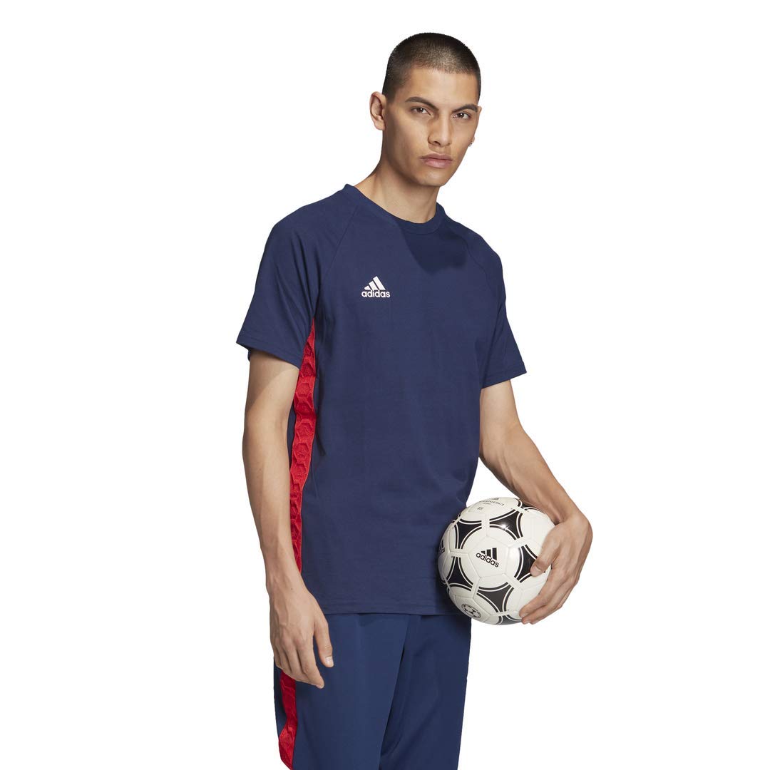 adidas Men's Tan Tape Tee - Comfortable Cotton T-Shirt for Casual Wear, Gym & Street Style | Perfect for Everyday Outfits & Sports Activities