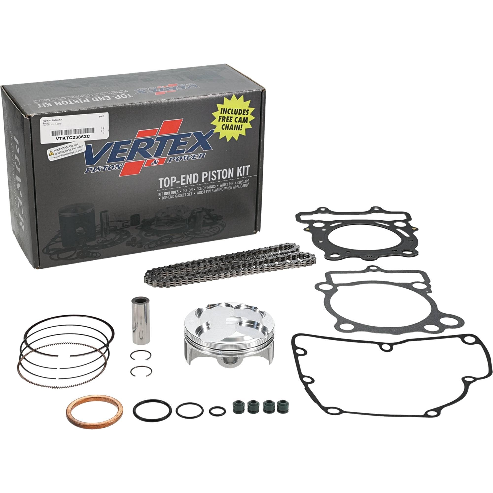 Vertex VTKTC23862C Forged High Compression Piston Kit - High Performance Upgrade for Motorcycles, ATVs & Dirt Bikes - Ideal for Racing, Off-Road & Engine Rebuilds