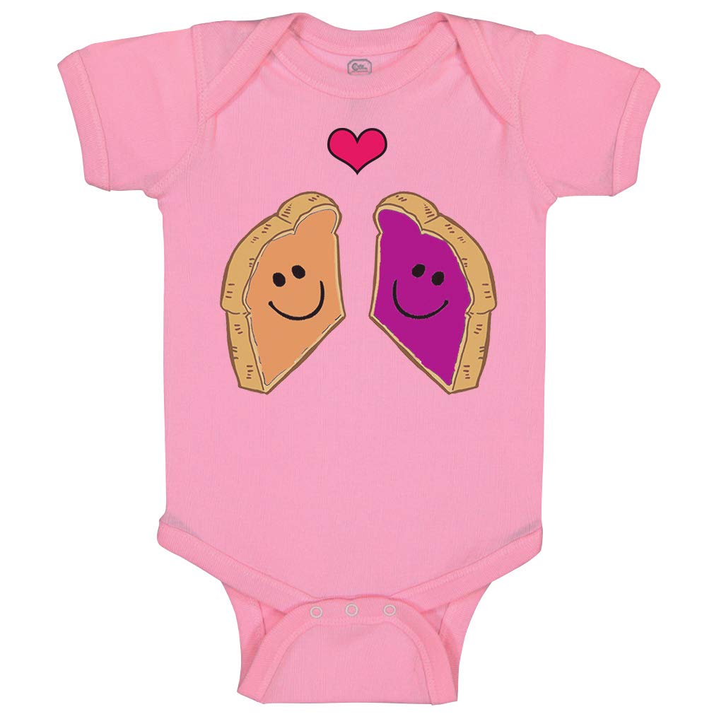 Peanut Butter & Jelly Toast Baby Bodysuit - 100% Cotton Cute Infant Onesie for Boys & Girls | Perfect for Valentine's Day, Family Photos & Everyday Wear