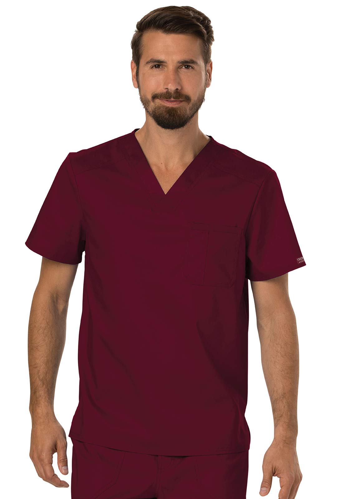 Cherokee Men's Scrubs Top - Comfortable Workwear with Tuckable V-Neck Design WW690 | Perfect for Nurses, Doctors & Healthcare Professionals