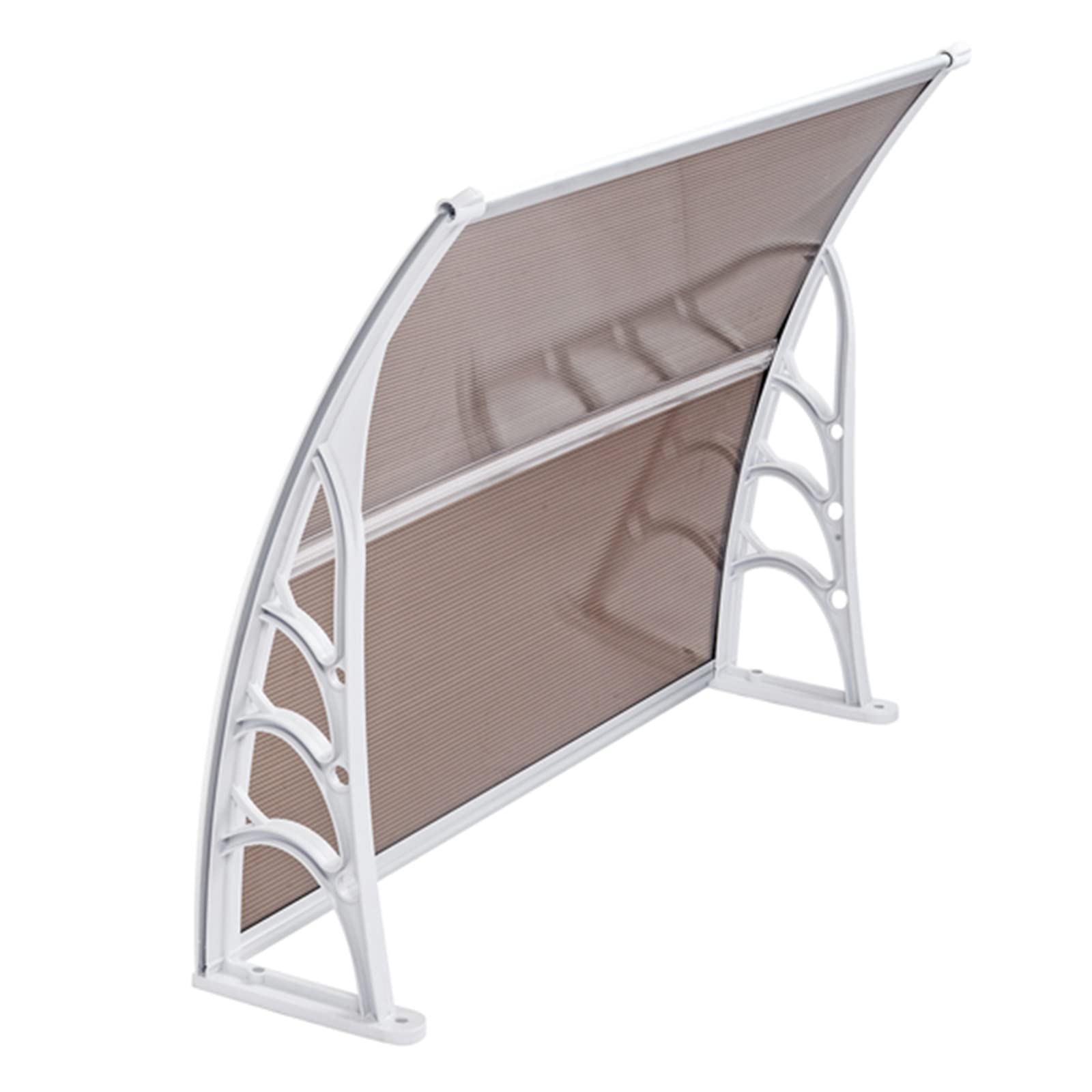 YANGXIN Outdoor Patio Awning - Polycarbonate Door & Window Cover for Rain, Snow & Sun Protection - Brown Board with White Holder (39.37 x 31.5 x 9.06 inches) - Perfect for Patio, Deck, Garden & Entryway Weather Protection