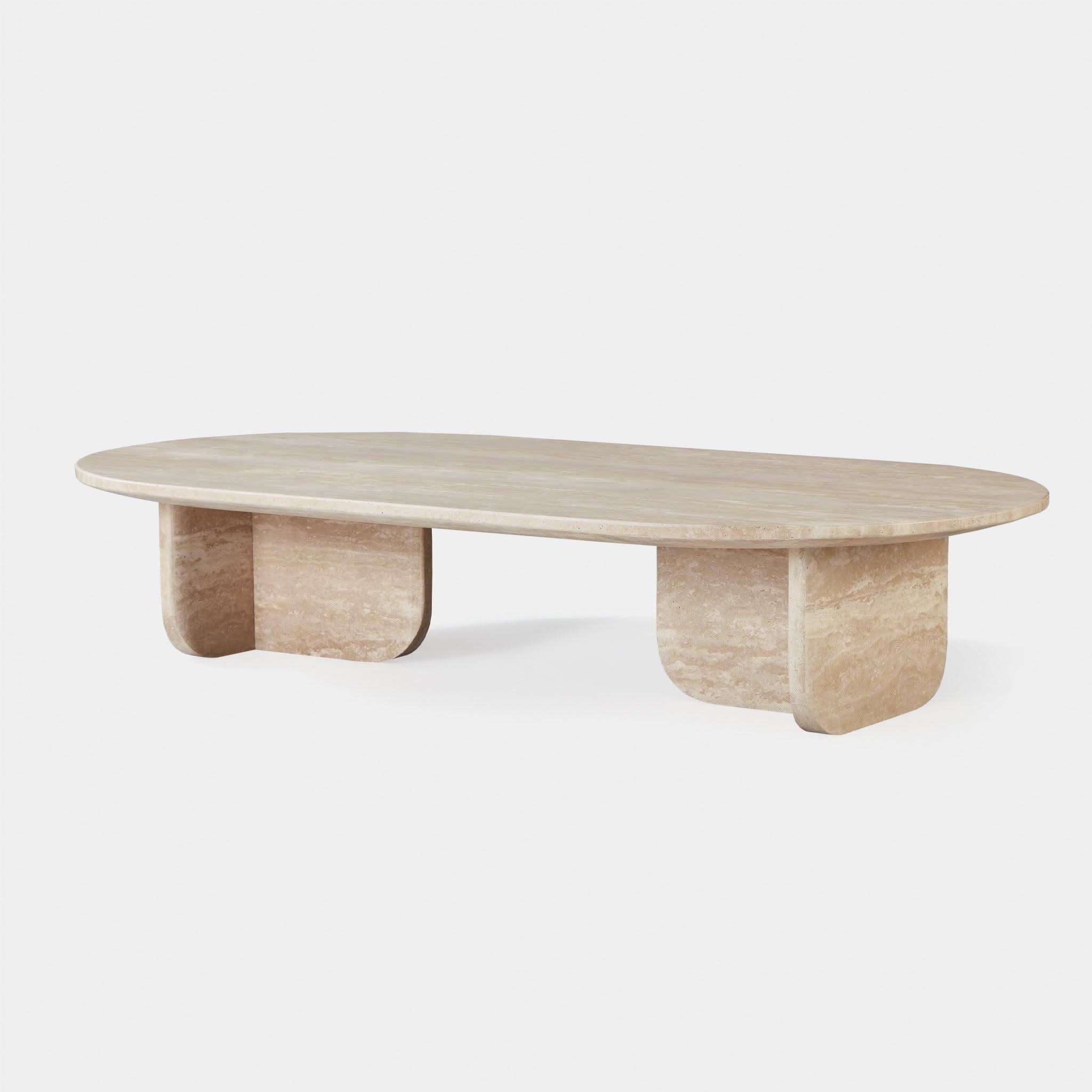 Modern Maui Oval Coffee Table - Solid Wood Living Room Center Table for Home Decor - Perfect for Living Rooms, Lounges & Office Spaces
