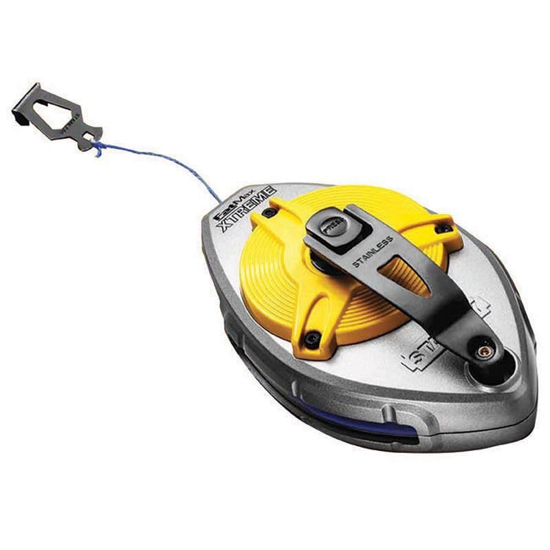 Stanley 47-480L 100 FatMax Xtreme Chalk Box - Professional Chalk Line Tool for Construction, Carpentry & DIY Projects - Perfect for Marking Straight Lines on Concrete, Wood & Drywall