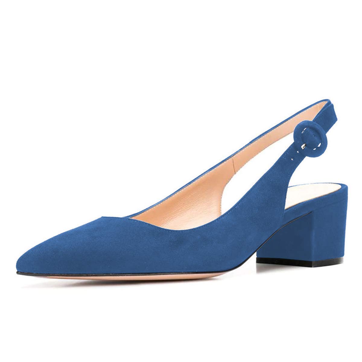 YDN Women's Classic Chunky Block Mid Heel Slingback Pumps - Comfortable Office & Formal Shoes for Ladies | Perfect for Business Meetings, Weddings & Professional Occasions