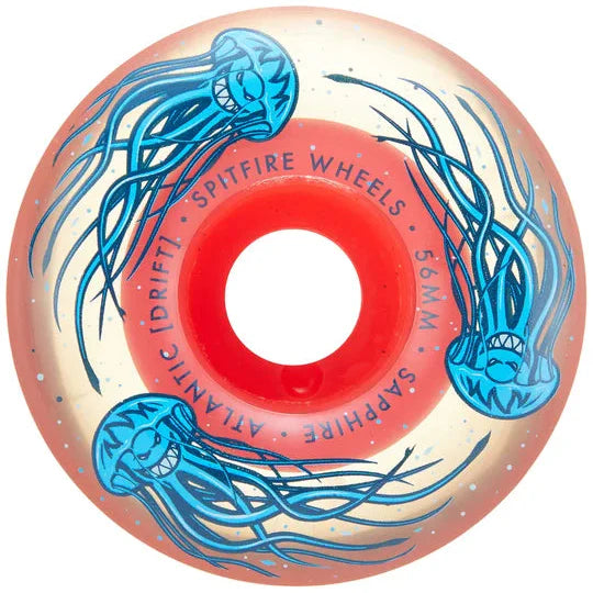 Spitfire 90DU 56mm Sapphire Radial Skateboard Wheels - Perfect for Atlantic Drift & Street Skating