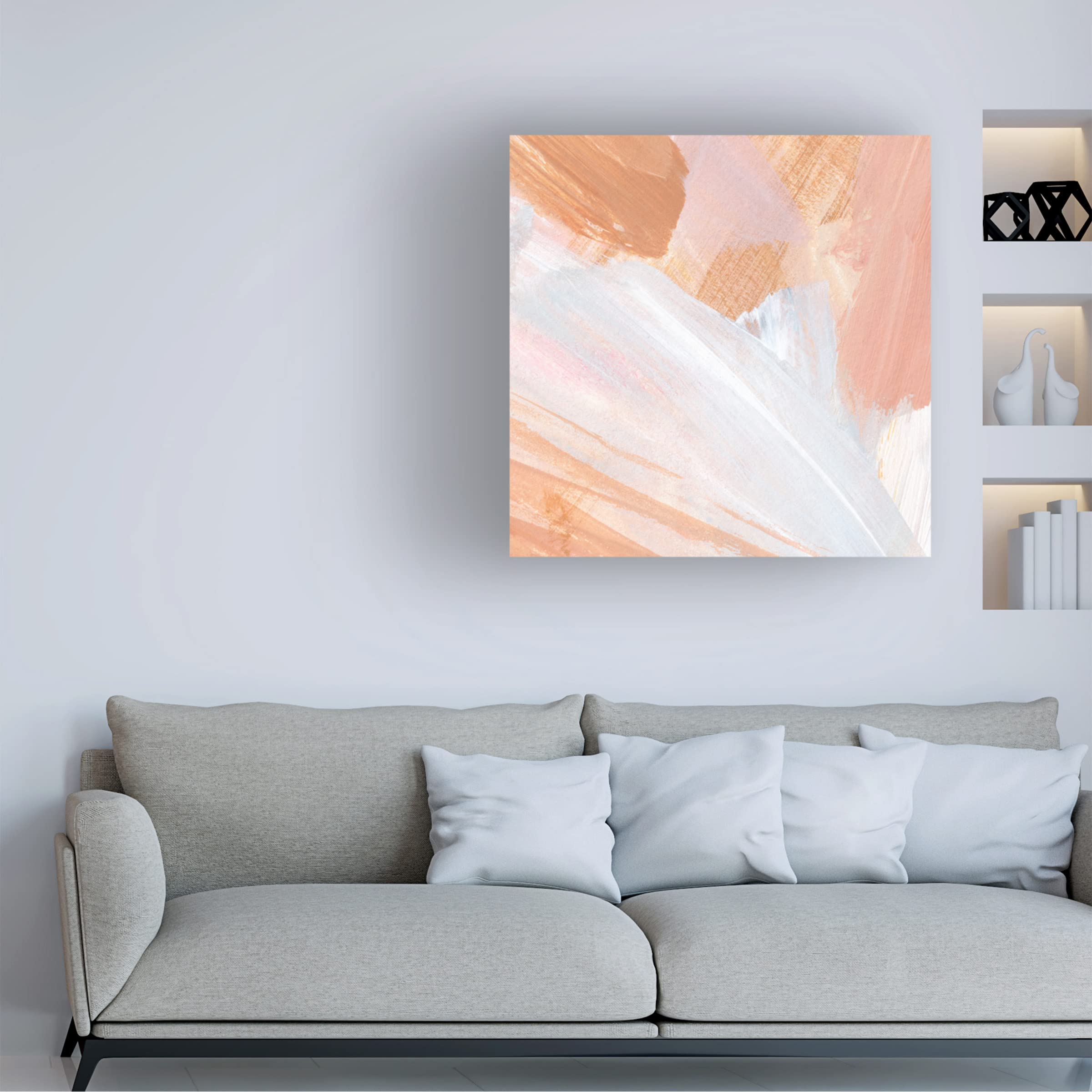 Annie Warren 'Pink Vanilla II' Canvas Wall Art Print - Modern Abstract Floral Painting for Living Room, Bedroom & Office Decor