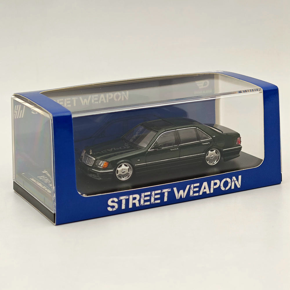 1/64 Scale Diecast Model Car - Street Weapon Benz W140 S600 Limited Edition (Green, Only 499 Pieces) - Perfect for Collectors, Display, and Gift Giving