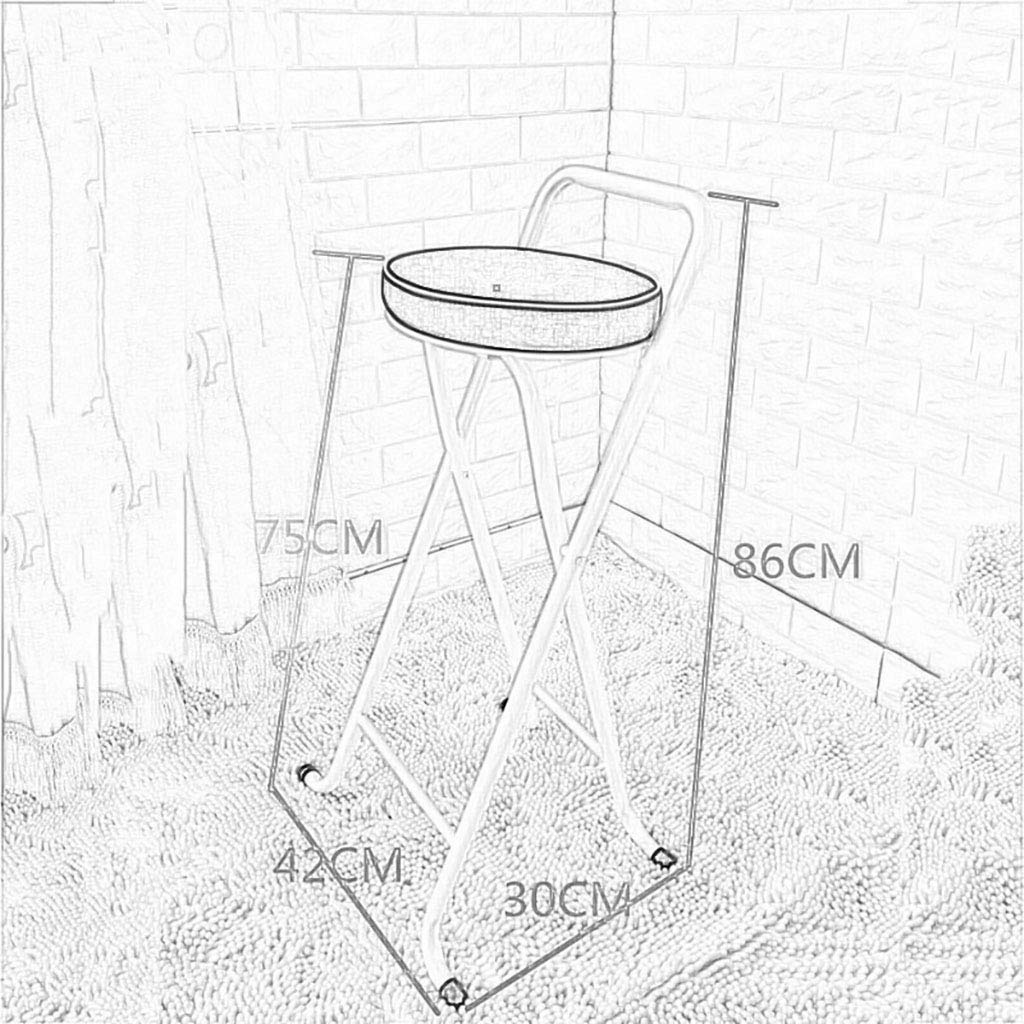 Portable Folding Bar Stool - Adjustable Height 65/75cm, Thick Cushioned Seat, 3 Color Options for Home, Kitchen, Restaurant & Outdoor Use
