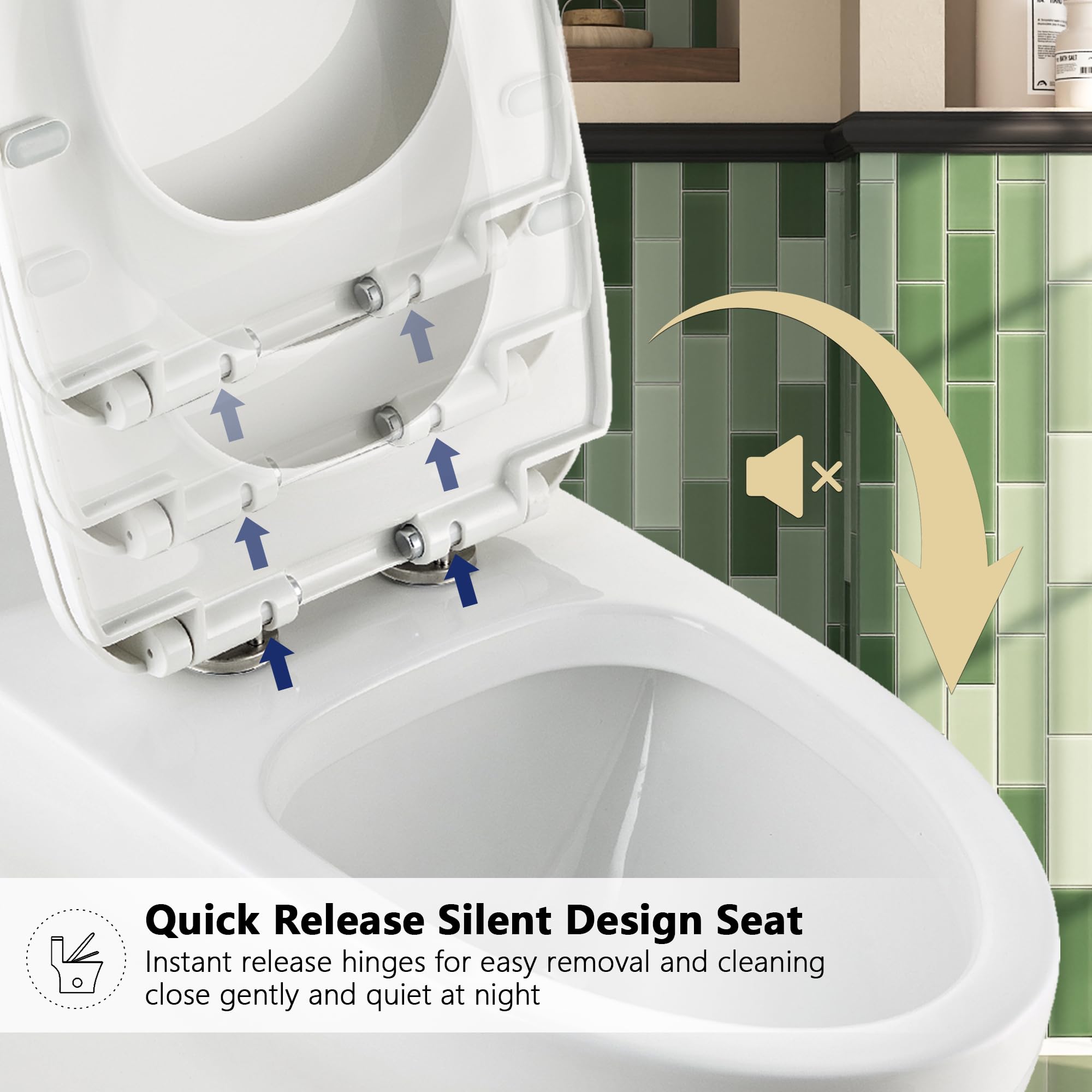 DeerValley DV-1F026R Elongated One Piece Toilet - ADA Compliant Comfort Height, Dual Flush 1.1/1.6 GPF Water Saving, Powerful & Quiet Flushing - Modern Bathroom Toilet with 10