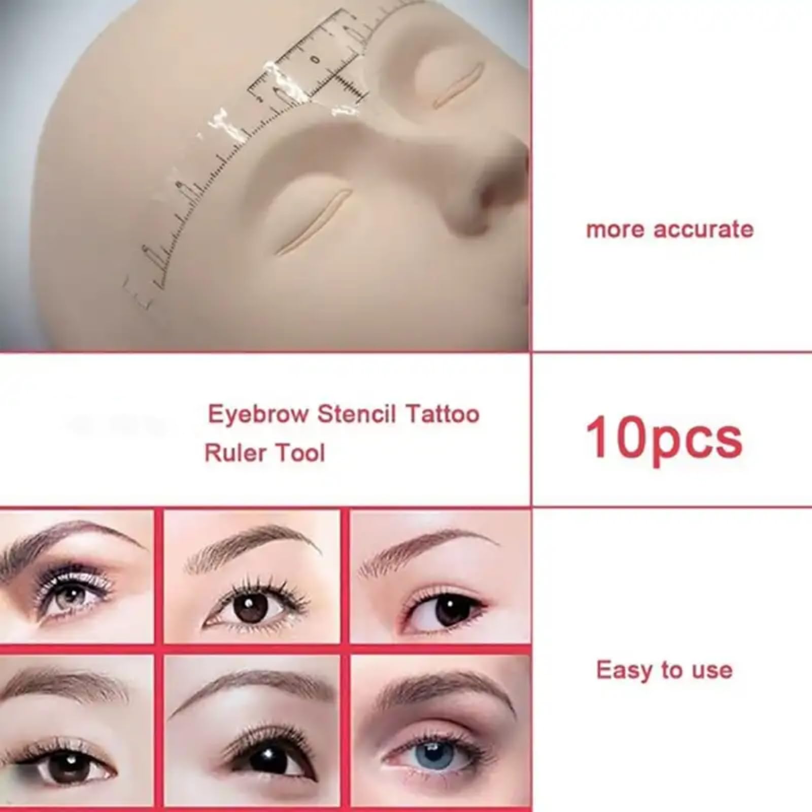 Eyebrow Ruler Sticker - Disposable Eyebrow Stencil & Shaper Tool for Perfect Symmetrical Brows | Makeup Measuring Template for Eyebrow Shaping, Microblading & DIY Beauty at Home