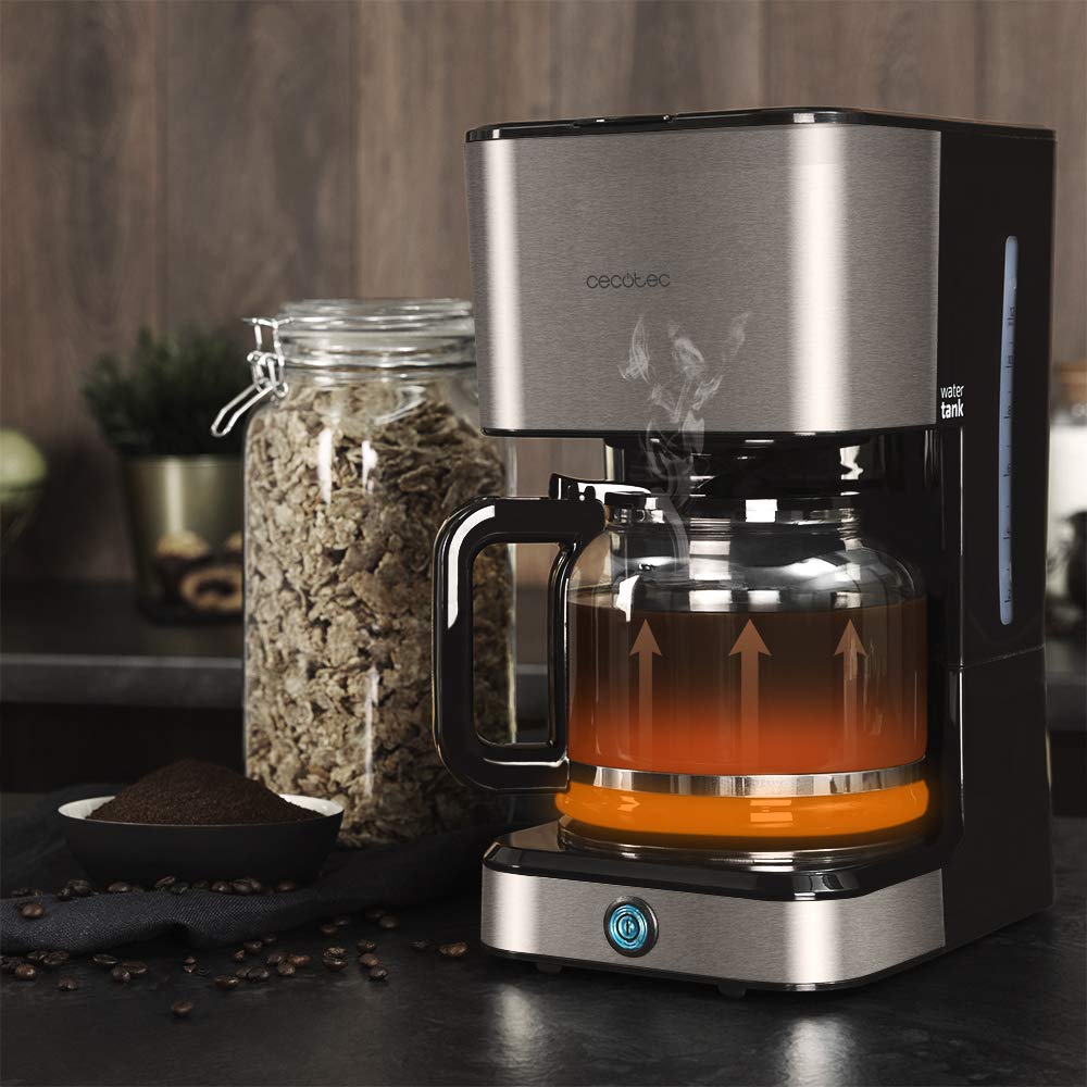 Cecotec Drip Coffee Maker 66 Heat - 950W with ExtemeAroma Technology, Reheat & Keep Warm Function, 1.5L Heat-Resistant Carafe, Auto Shut-Off, Stainless Steel Finish - Perfect for Home, Office, and Restaurant Use