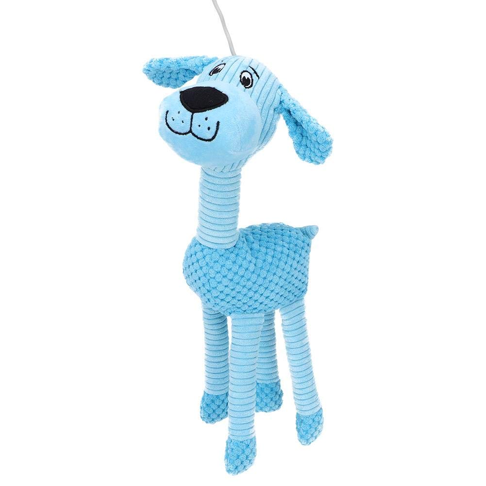 **Soft Plush Squeaky Dog Toys - Cartoon Animal Chew Toys for Small & Medium Dogs & Cats | Teeth Cleaning & Puppy Training | Blue Stuffed Pet Toy for Playtime & Cuddling**